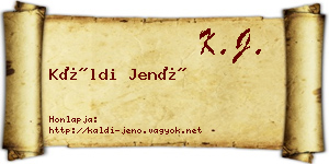 Káldi Jenő névjegykártya