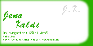 jeno kaldi business card