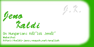 jeno kaldi business card